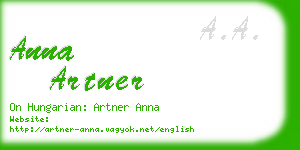 anna artner business card